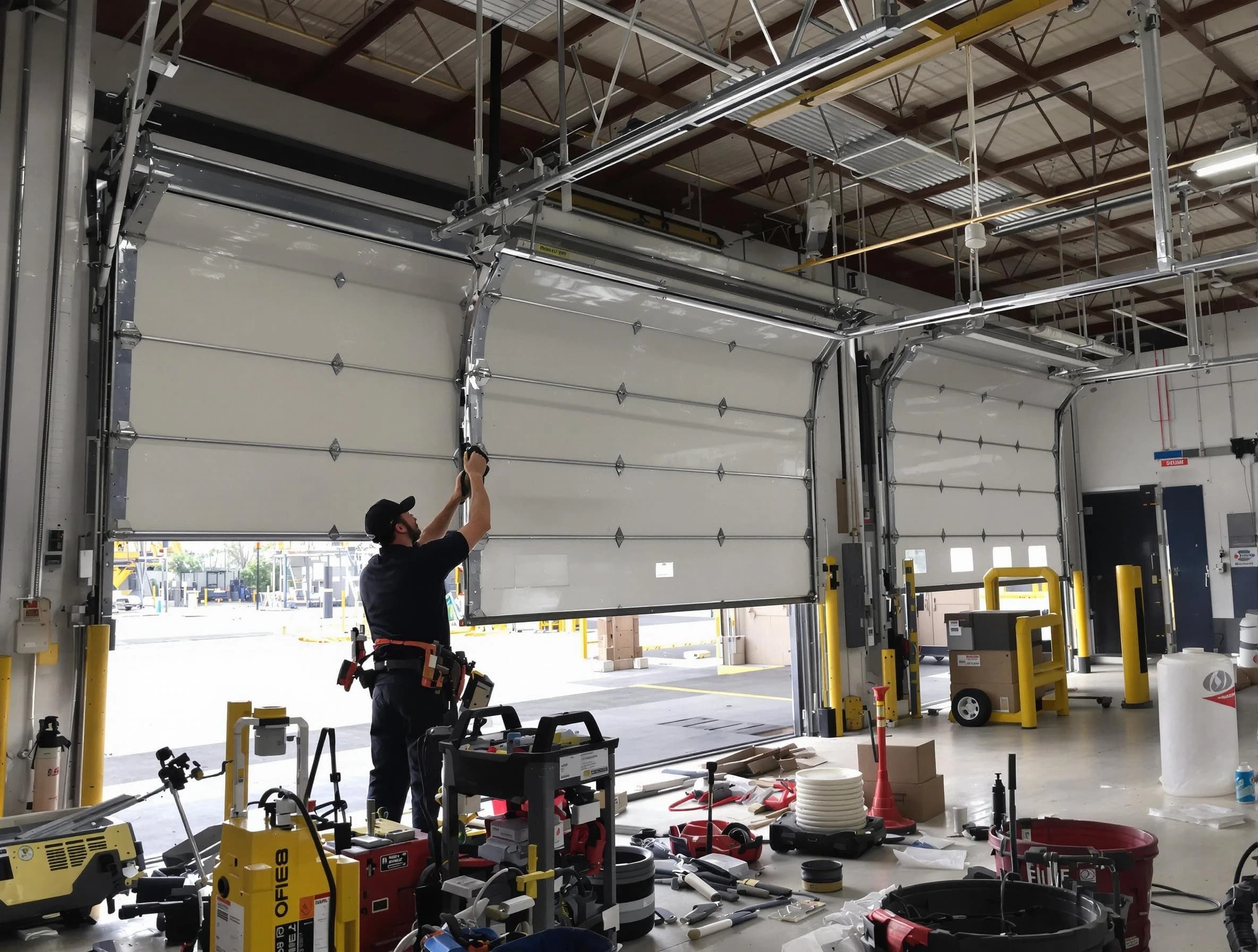 McKeesport Garage Door Repair technician performing commercial garage door repair in McKeesport