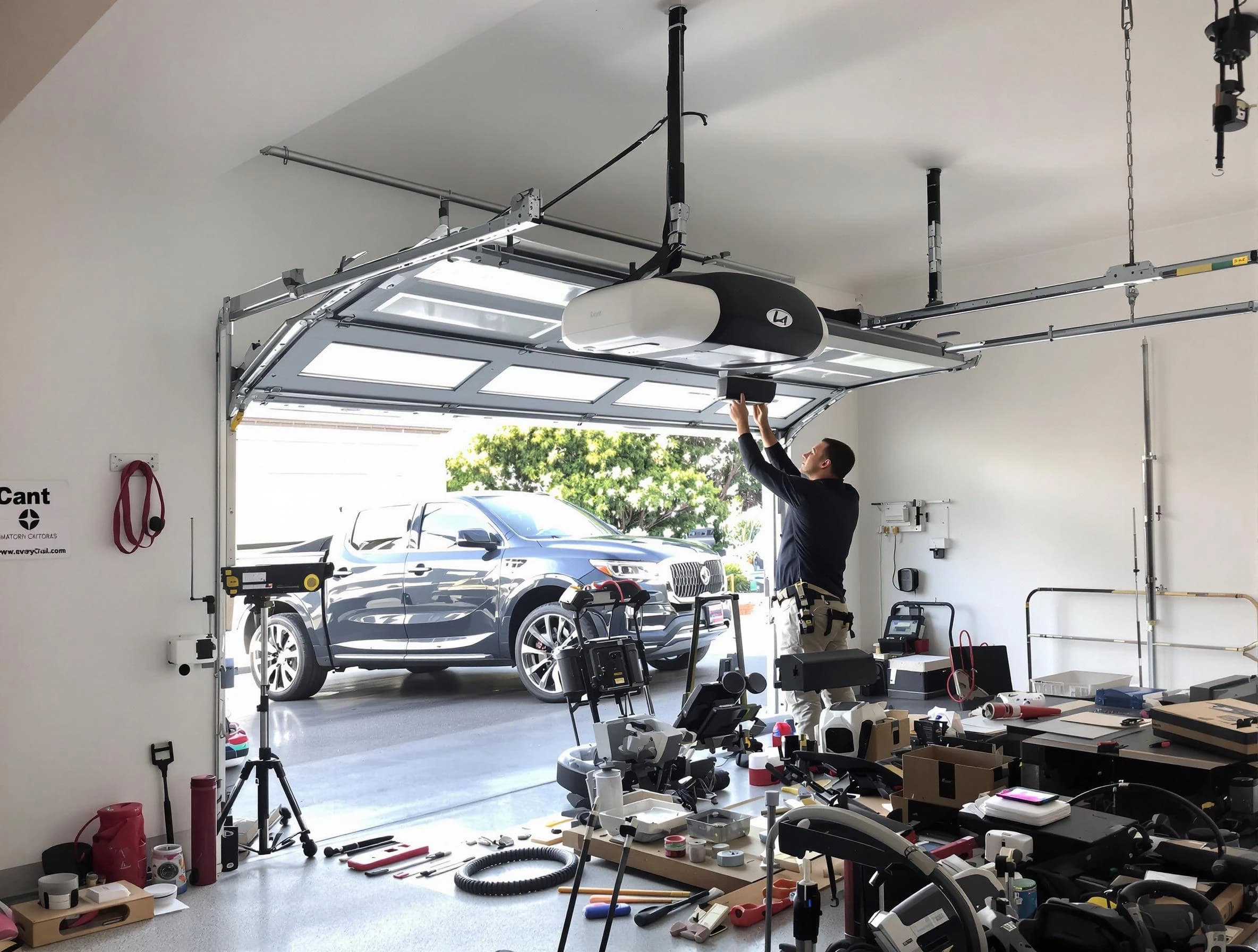 McKeesport Garage Door Repair specialist installing smart garage door opener system in McKeesport home