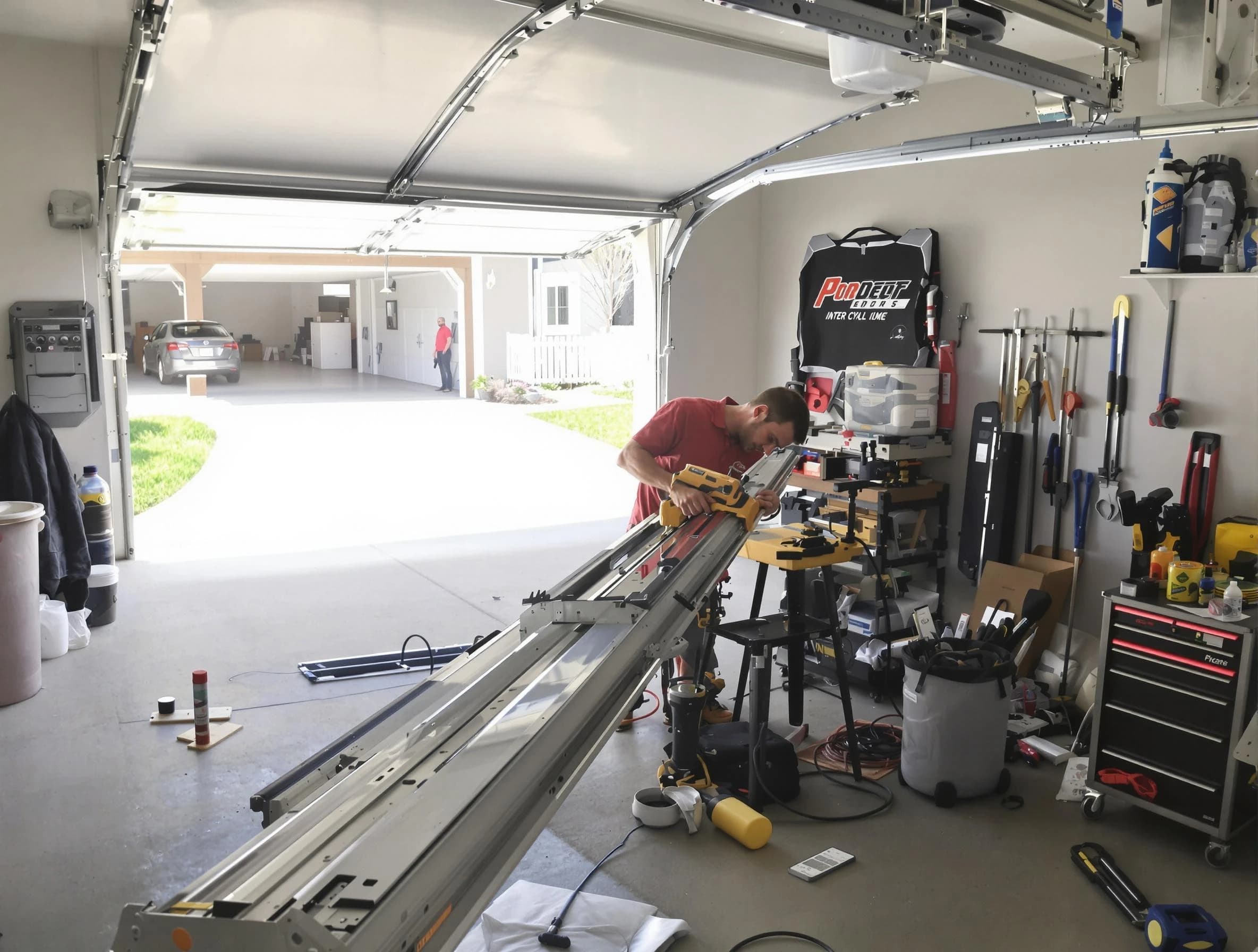 McKeesport Garage Door Repair expert performing track repair in McKeesport