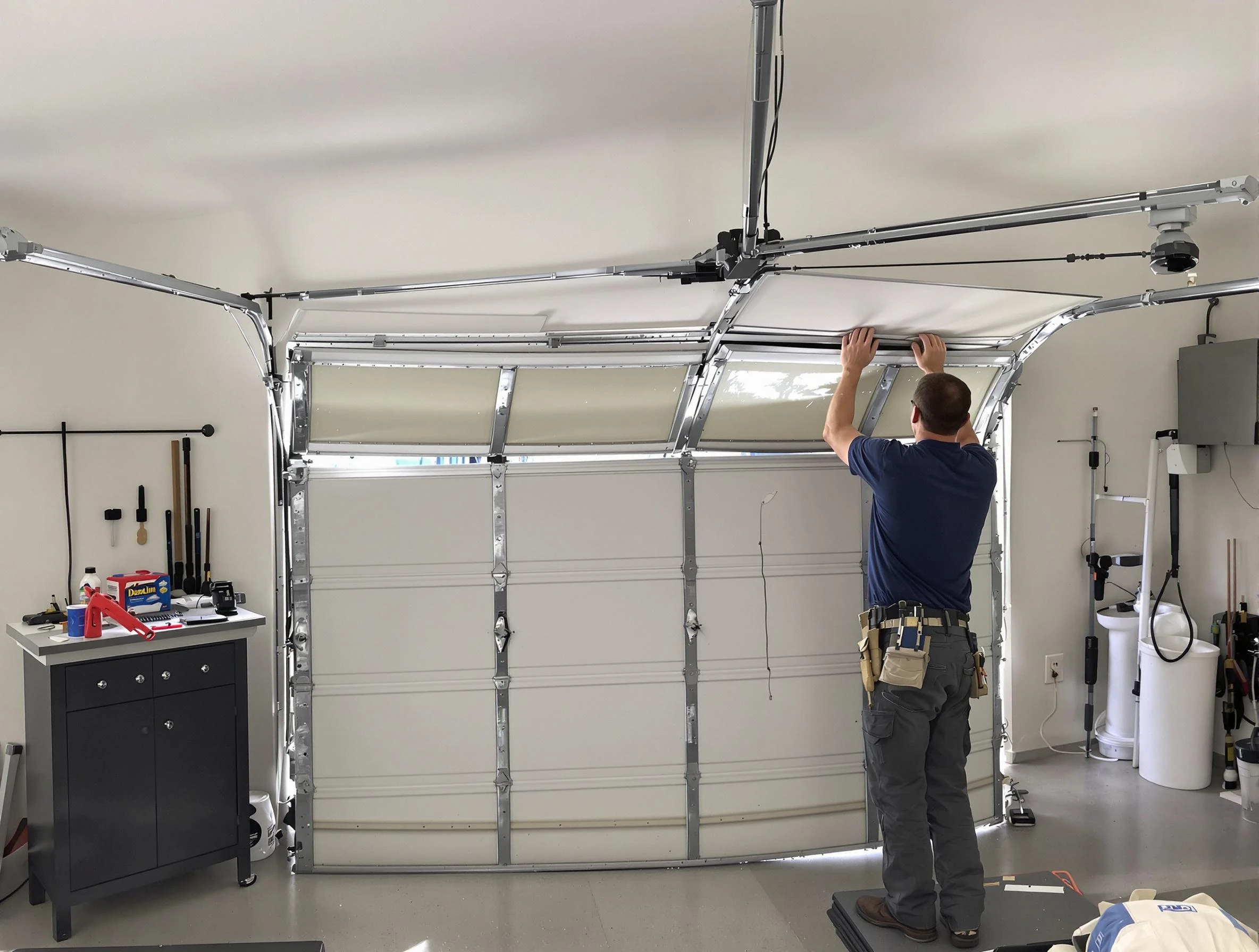 McKeesport Garage Door Repair specialist performing precise section replacement on McKeesport garage door