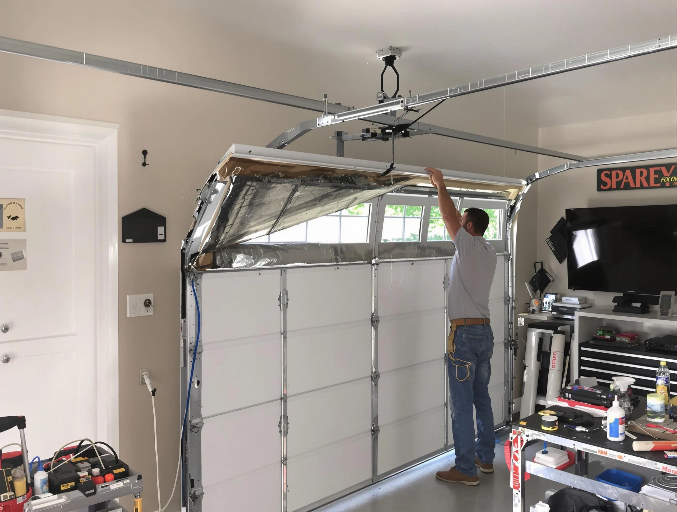 Garage door section replacement by McKeesport Garage Door Repair in McKeesport
